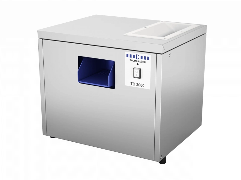 Besteckpoliermaschine TD2000 freigestellt in Perspektive und ohne Zubehör