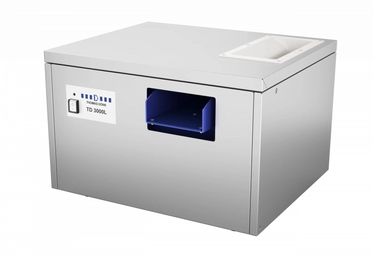 Besteckpoliermaschine TD3000L freigestellt in Perspektive und ohne Zubehör.