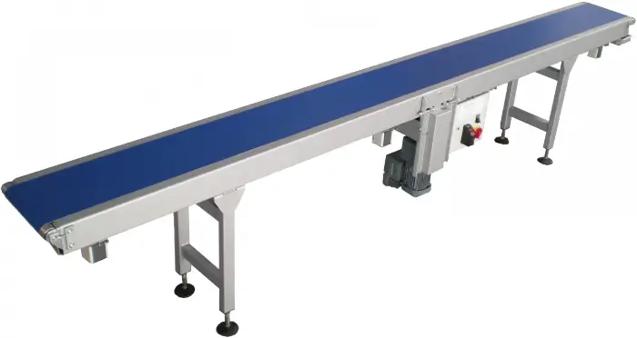 Serving belt freestanding with blue strap.